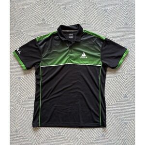 Joola 100% Polyester Polo Shirt - Black w/‎ Green Dots - Large